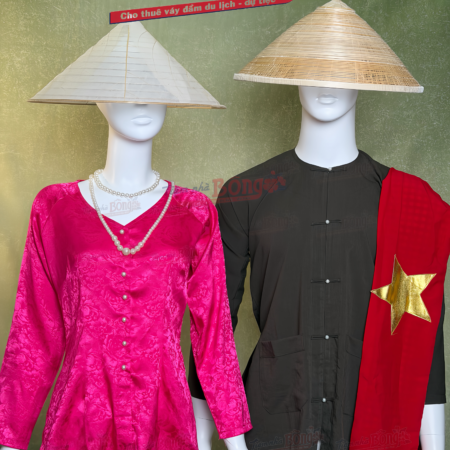 Thuê Áo Bà Ba Nam Nâu Nút Ngọc