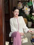 Cho Thuê Set Pháp Phục Trắng Viền Hồng