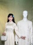 Cho Thuê Áo Dài Bưng Quả Nam Kem Gấm Thượng Uyển