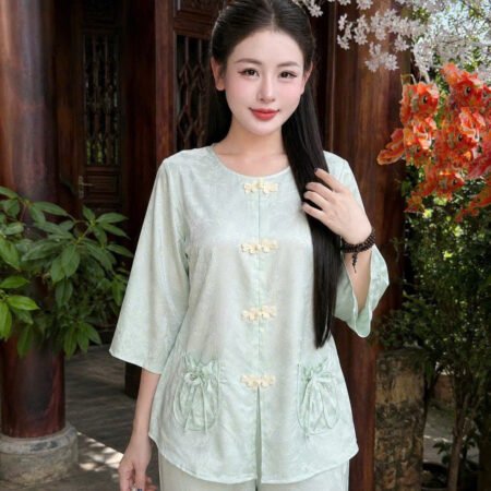 Cho Thuê Set Pháp Phục Xanh Mint Túi Nơ