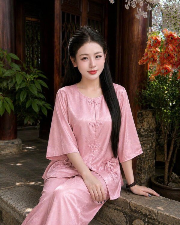 Cho Thuê Set Pháp Phục Hồng Nhạt Túi Nơ