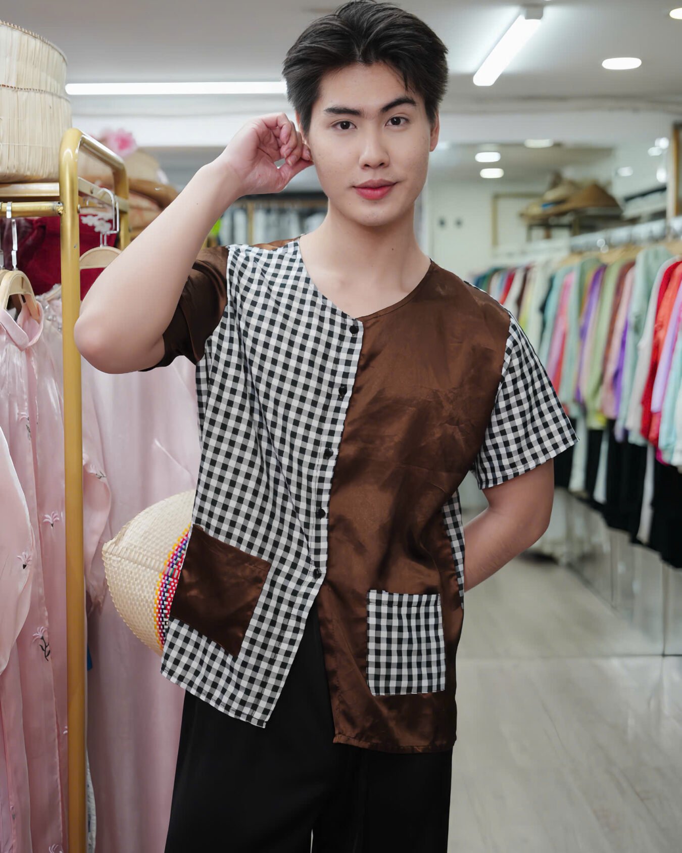 Cho Thuê Áo Bà Ba Nam Nâu Rằn Ri