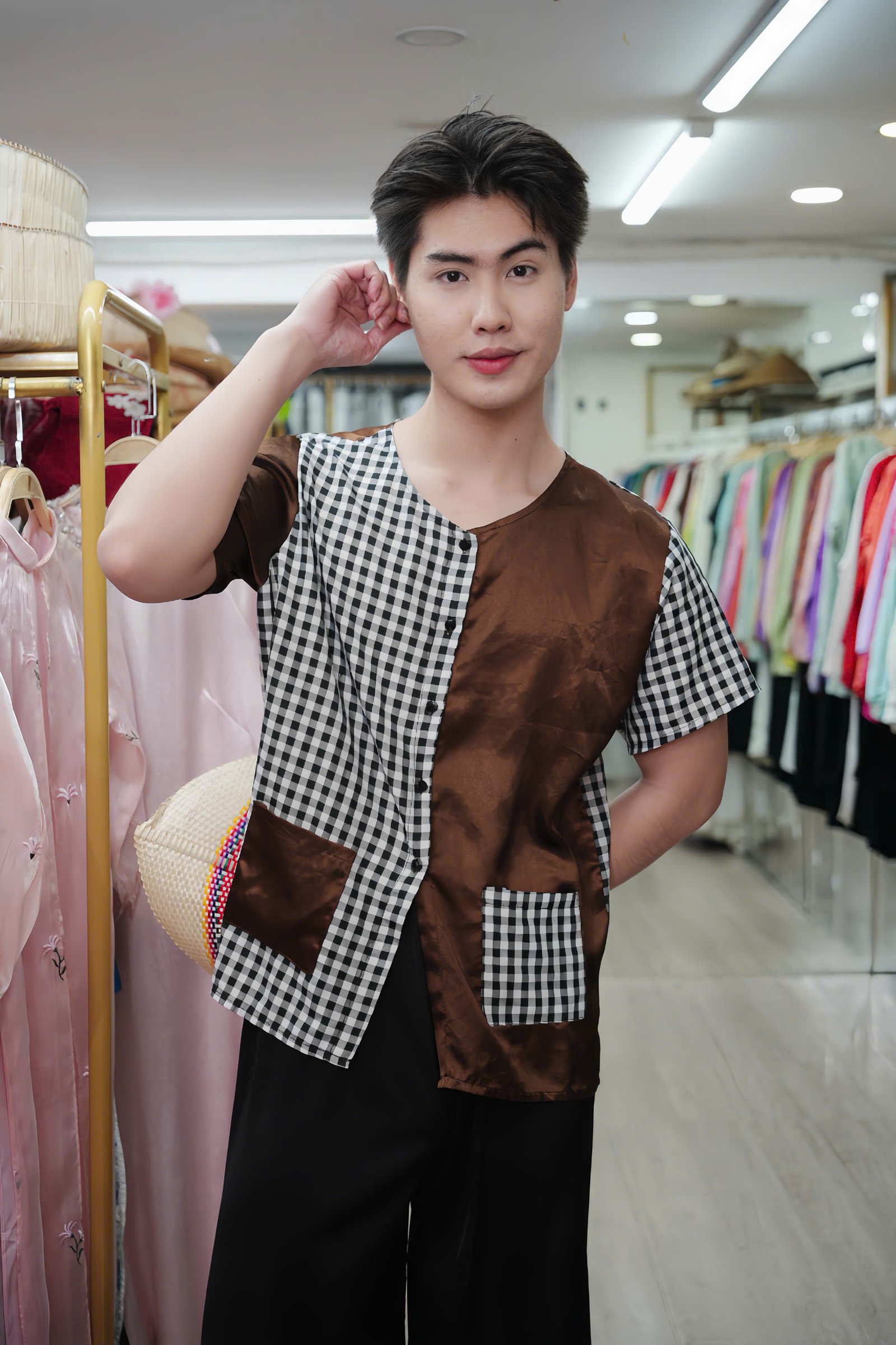 Cho Thuê Áo Bà Ba Nam Nâu Rằn Ri