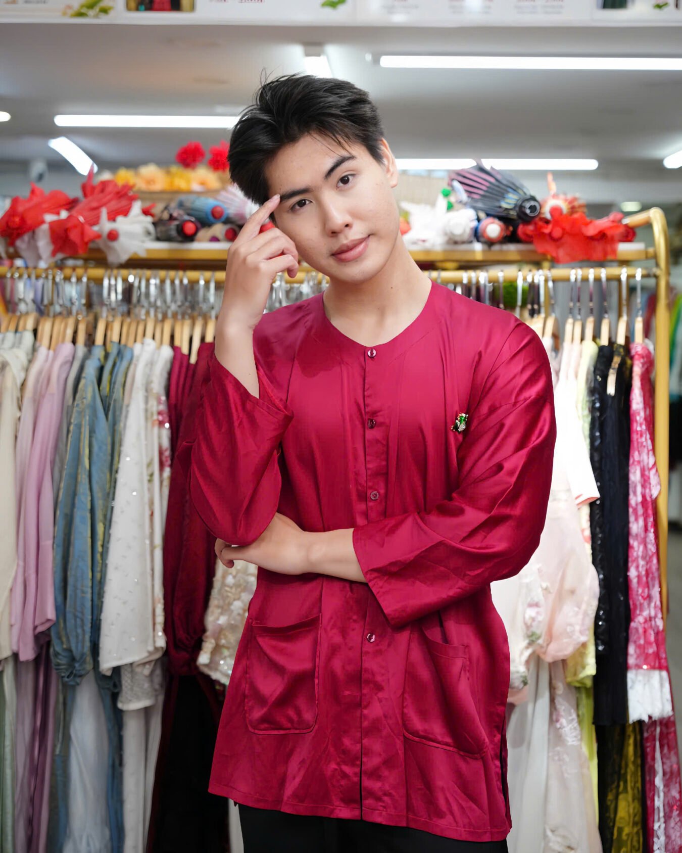 Cho Thuê Áo Bà Ba Nam Đỏ