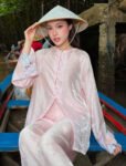 Cho Thuê Pháp Phục Nữ Hồng Tay Kim Sa