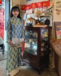 Cho Thuê Áo Dài Nữ Xanh Gấm Thọ Dơi