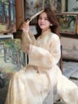 Cho Thuê Áo Dài Nữ Vàng Mạc Uyển 4 Tà