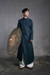 Cho Thuê Áo Dài Nam Xanh Dương Xếp Li