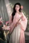 Cho Thuê Yếm Kem Khoác Hồng Cổ Ngọc Trai