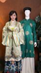 Cho Thuê Nhật Bình Nữ Xanh Lá Nhạt Hoạ Tiết Sơn Thuỷ